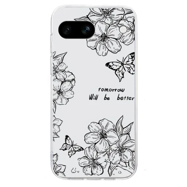 ART TPU Ochranný kryt pre Google Pixel 9a BUTTERFLY FLOWER