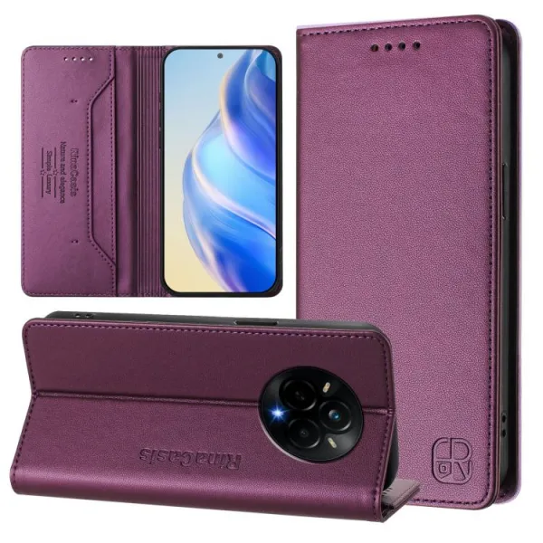 RINA Zaklápacie puzdro pre Realme 14 Pro 5G tmavofialové