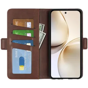 SIDE Peňaženkové puzdro pre Realme 14 Pro+ tmavohnedé