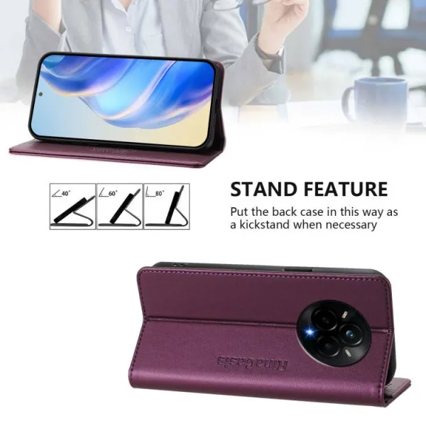RINA Zaklápacie puzdro pre Realme 14 Pro 5G tmavofialové
