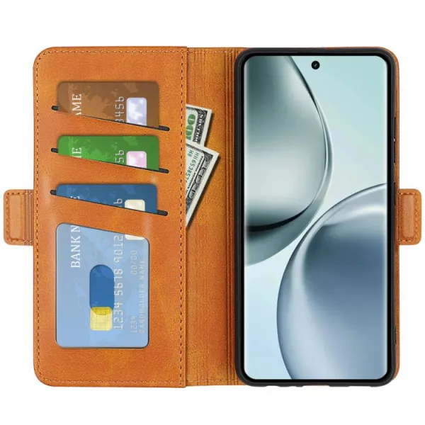 SIDE Peňaženkové puzdro pre Realme 14 Pro 5G svetlohnedé