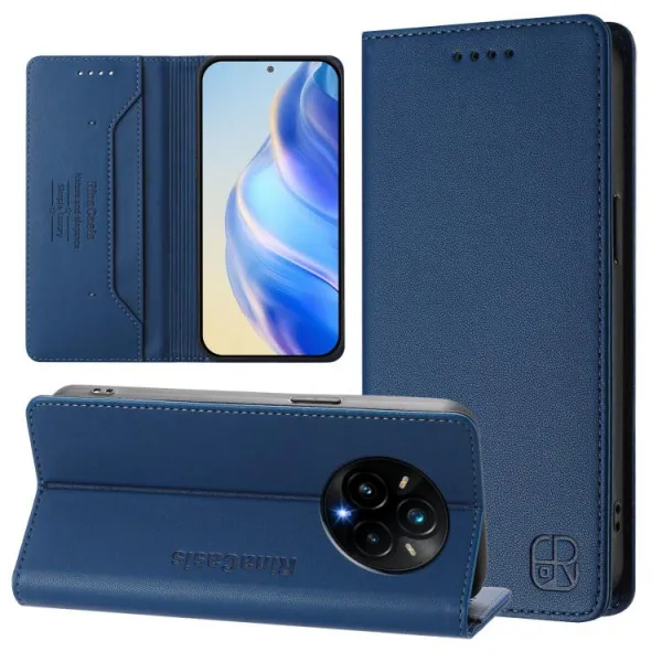 RINA Zaklápacie puzdro pre Realme 14 Pro+ 5G tmavomodré