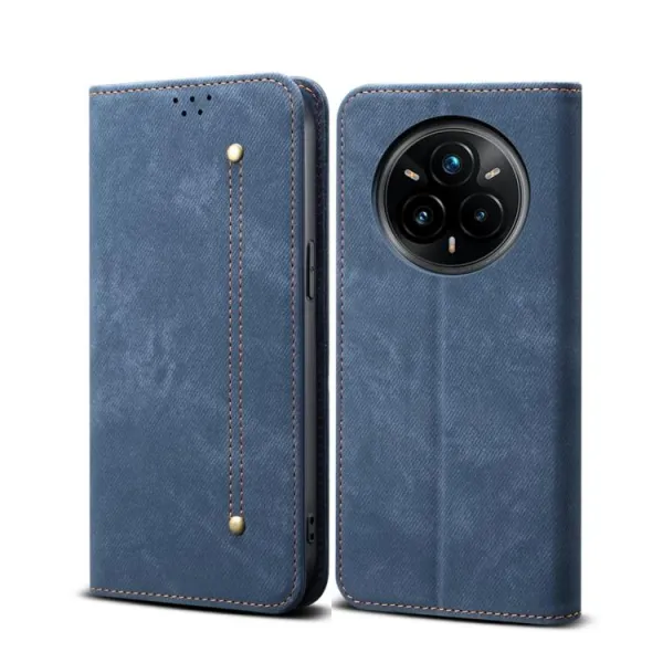 DENIM Peňaženkový kryt pre Realme 14 Pro+ 5G modrý