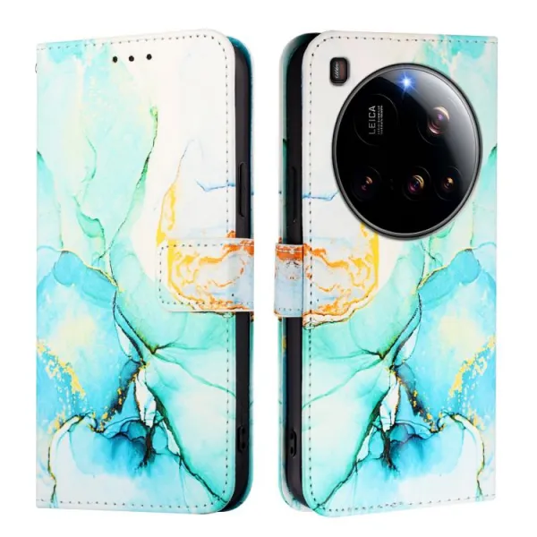 ART MARBLE Peňaženkový kryt pre Xiaomi 15 Ultra GREEN