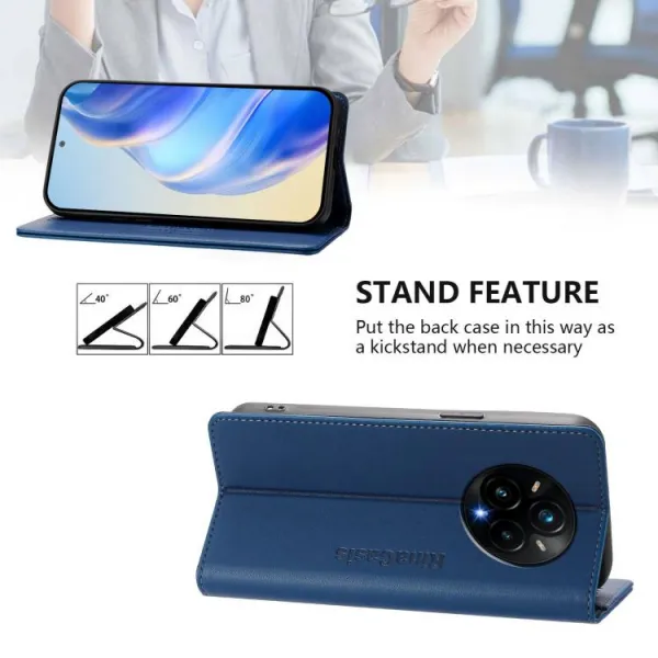 RINA Zaklápacie puzdro pre Realme 14 Pro+ 5G tmavomodré