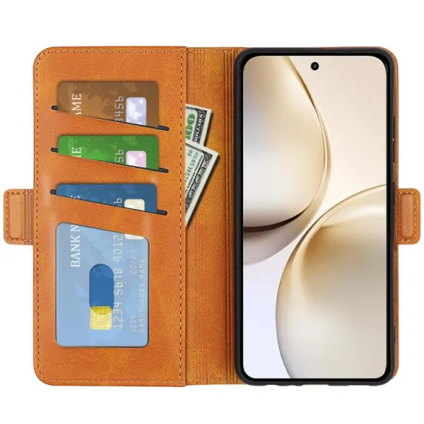 SIDE Peňaženkové puzdro pre Realme 14 Pro+ svetlohnedé