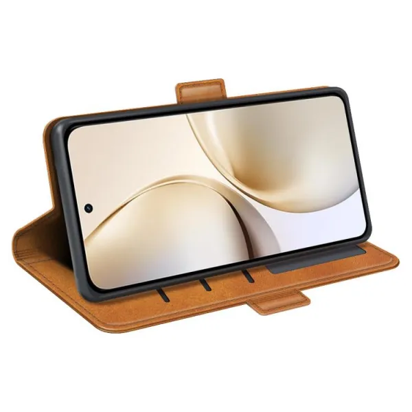 SIDE Peňaženkové puzdro pre Realme 14 Pro+ svetlohnedé