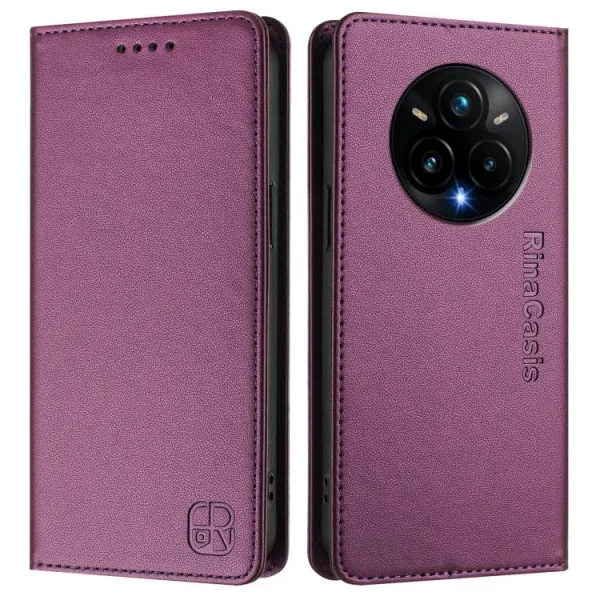 RINA Zaklápacie puzdro pre Realme 14 Pro+ 5G tmavofialové
