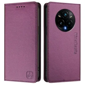 RINA Zaklápacie puzdro pre Realme 14 Pro+ 5G tmavofialové
