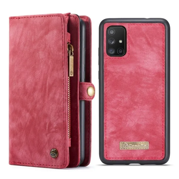 WALLET Ochranný kryt s peňaženkou 2v1 pre Samsung Galaxy A51 červený