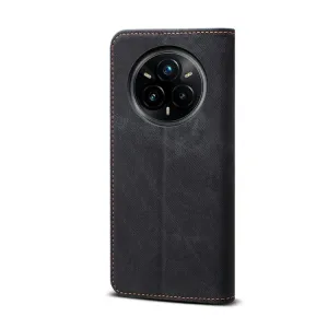 DENIM Peňaženkový kryt pre Realme 14 Pro+ 5G čierny