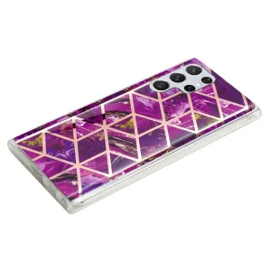 GEOMETRIC ART Silikónový kryt Samsung Galaxy S22 Ultra 5G PURPLE