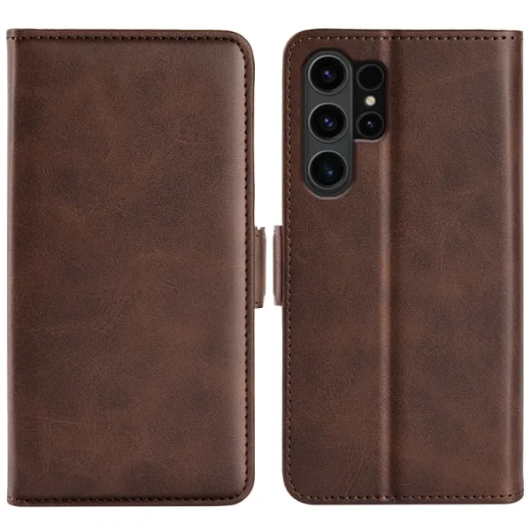 SIDE Peňaženkové puzdro pre Samsung Galaxy S24 Ultra 5G tmavohnedé