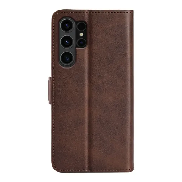 SIDE Peňaženkové puzdro pre Samsung Galaxy S24 Ultra 5G tmavohnedé