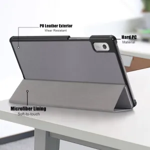 LEATHER Zaklápací obal pre Lenovo Tab M9 šedý