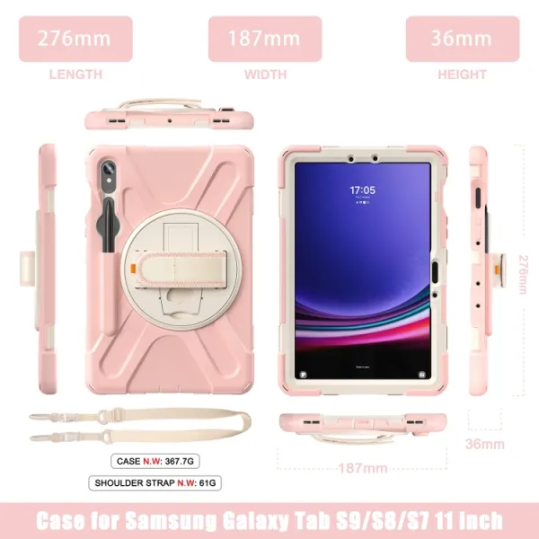SOLID Odolný kryt pre Samsung Galaxy Tab S9 svetloružový