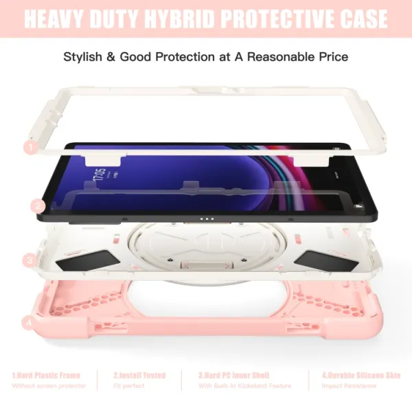 SOLID Odolný kryt pre Samsung Galaxy Tab S9 svetloružový