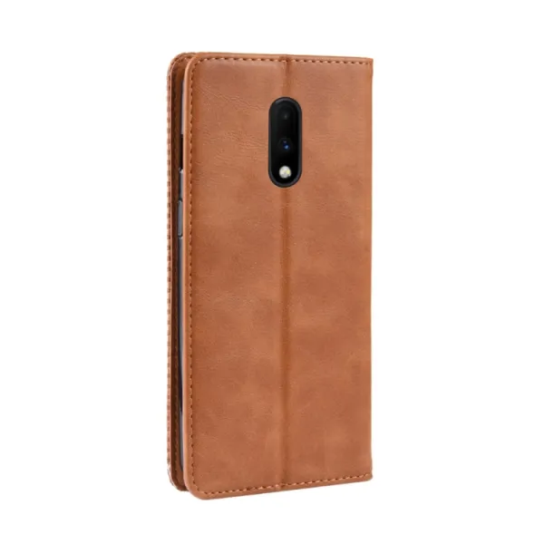 BUSINESS Peňaženkový kryt pre OnePlus 7 hnedý