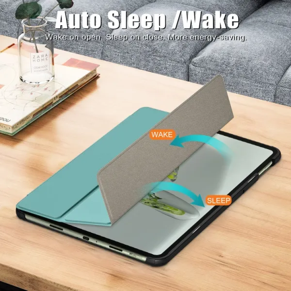 LEATHER Zaklápací kryt pre OnePlus Pad Go zelený