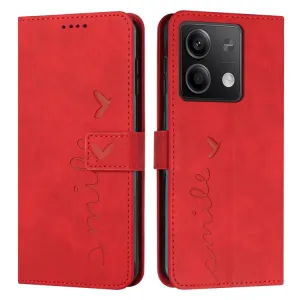 ART SMILE Peňaženkový obal s remienkom pre Xiaomi Redmi Note 13 5G červený