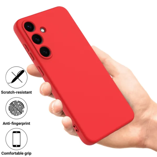 RUBBER Ochranný obal pre Samsung Galaxy S25+ 5G červený
