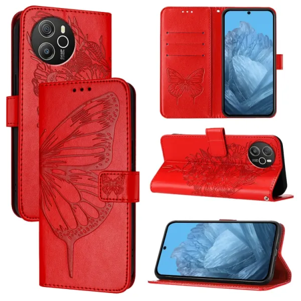 ART BUTTERFLY Peňaženkový obal pre Blackview Shark 8 červený