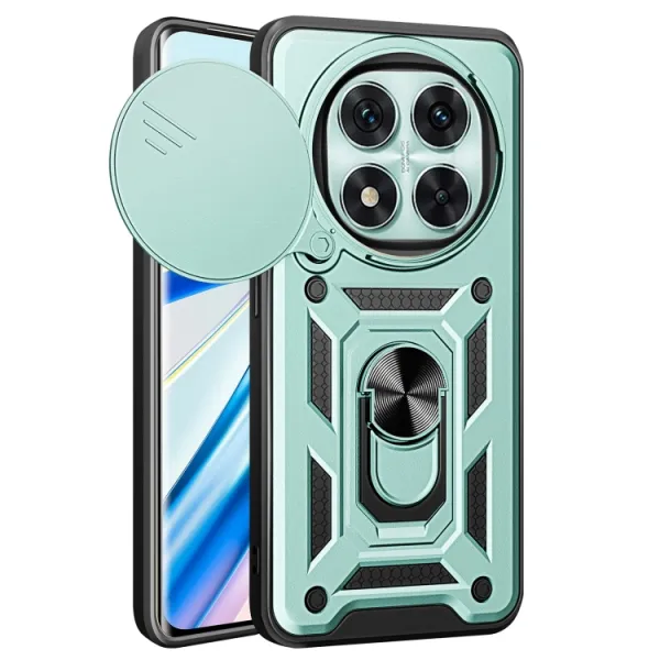 RING CAMERA Kryt s držiakom pre Xiaomi Redmi Note 14 Pro 5G / Poco X7 zelený
