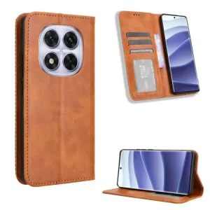 BUSINESS Peňaženkové puzdro pre Xiaomi Redmi Note 14 Pro+ 5G hnedé