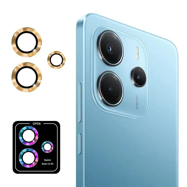ENKAY ALU Sklo pre fotoaparát Xiaomi Redmi Note 14 GOLDEN