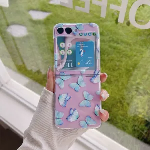 ART Plastový kryt pre Samsung Galaxy Z Flip7 FE 5G / Flip6 5G BLUE BUTTERFLY