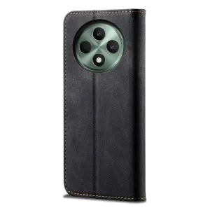 DENIM Peňaženkový kryt pre Oppo Reno12 FS 5G čierny