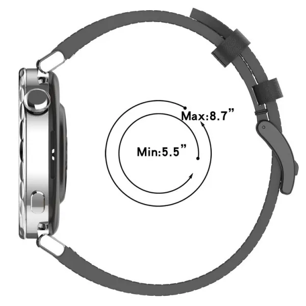 LEATHER Kožený remienok pre Xiaomi Watch S4 čierny