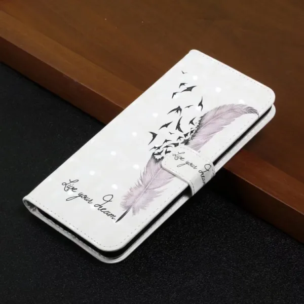 ART Peňaženkový kryt pre Xiaomi Redmi Note 14 WHITE FEATHER