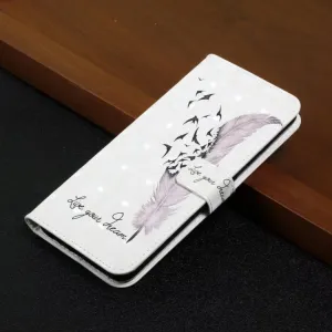 ART Peňaženkový kryt pre Xiaomi Redmi Note 14 WHITE FEATHER