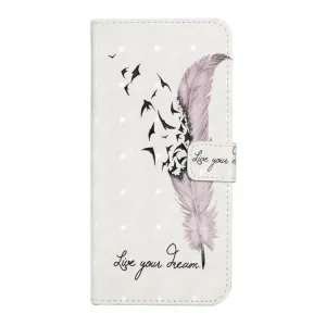 ART Peňaženkový kryt pre Xiaomi Redmi Note 14 WHITE FEATHER