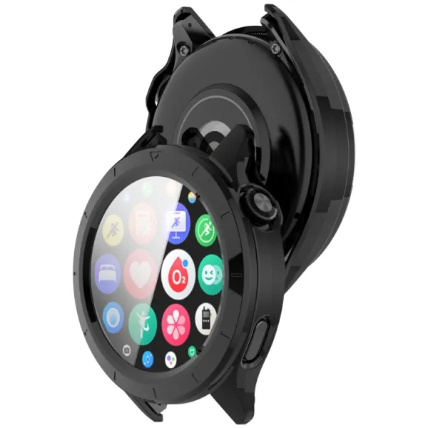 PC FULL COVER Plastový kryt so sklom pre Xiaomi Watch S4 čierny