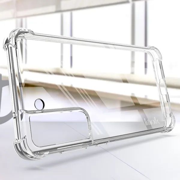 IMAK Ochranný silikónový kryt + fólia Samsung Galaxy S21 FE 5G priehľadný