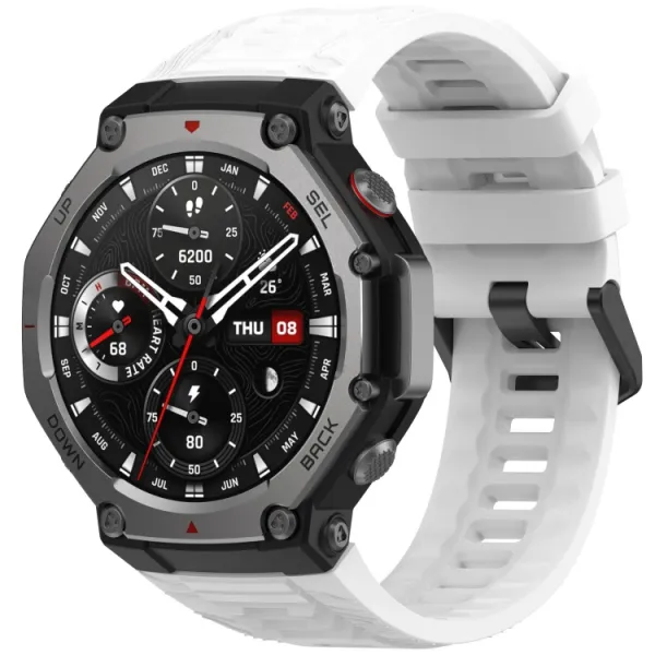 SILICONE Vymeniteľný remienok pre Amazfit T-Rex 3 biely
