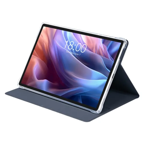 LEATHER Zaklápací kryt pre Teclast T65 Max tmavomodrý