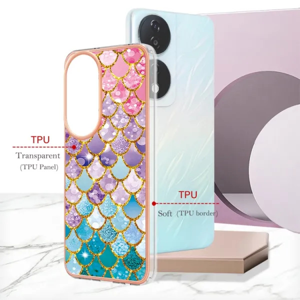 IMD MARBLE Ochranný kryt pre Honor X7b COLORFUL SCALES