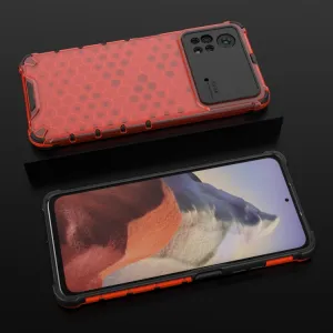 HONEYCOMB Ochranný kryt Xiaomi Poco X4 Pro 5G červený