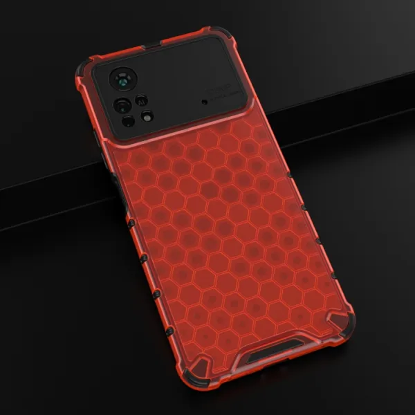 HONEYCOMB Ochranný kryt Xiaomi Poco X4 Pro 5G červený