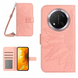 ART SUNFLOWER Peňaženkový obal so šnúrkou pre Honor Magic7 Lite 5G ružový