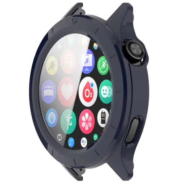 PC FULL COVER Plastový kryt so sklom pre Xiaomi Watch S4 tmavomodrý