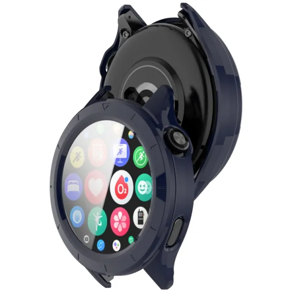 PC FULL COVER Plastový kryt so sklom pre Xiaomi Watch S4 tmavomodrý