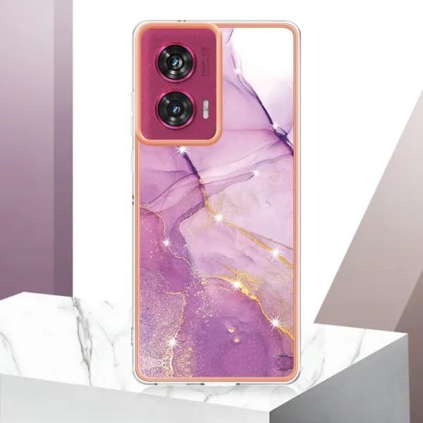 IMD MARBLE Ochranný kryt pre Motorola Edge 50 Fusion PURPLE