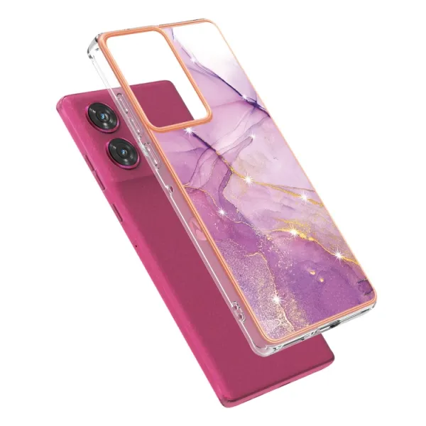 IMD MARBLE Ochranný kryt pre Motorola Edge 50 Fusion PURPLE