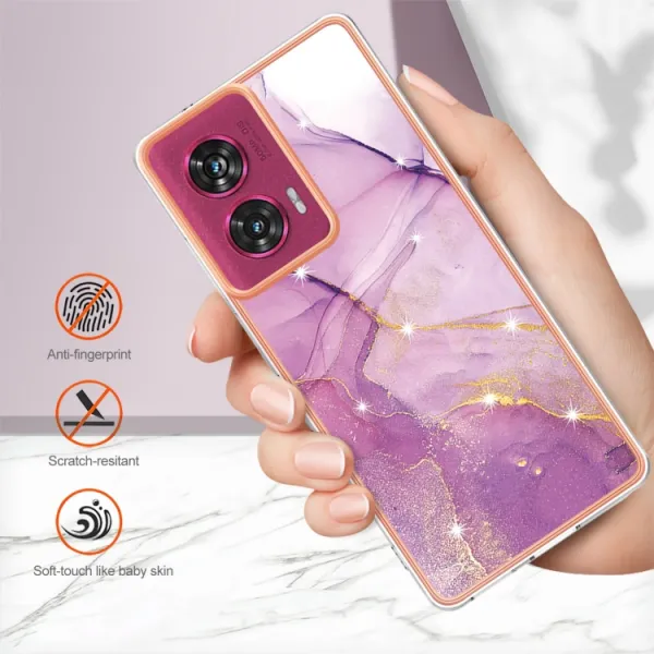 IMD MARBLE Ochranný kryt pre Motorola Edge 50 Fusion PURPLE
