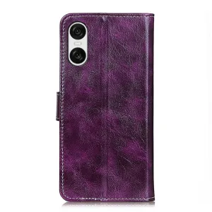 RETRO Peňaženkový obal Sony Xperia 10 VI fialový