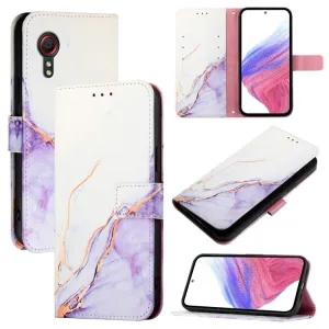 ART MARBLE Peňaženkový kryt pre Samsung Galaxy Xcover 5 WHITE PURPLE